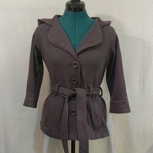 twentyone Soft Button-up Belted Hoodie